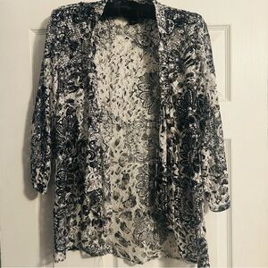 Perceptions New York Womens Lace Open Front Floral Cardigan size 12